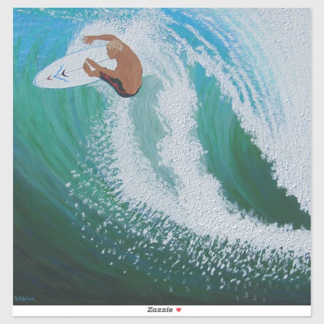 Roofer surfer ocean waves sticker (Sheet)