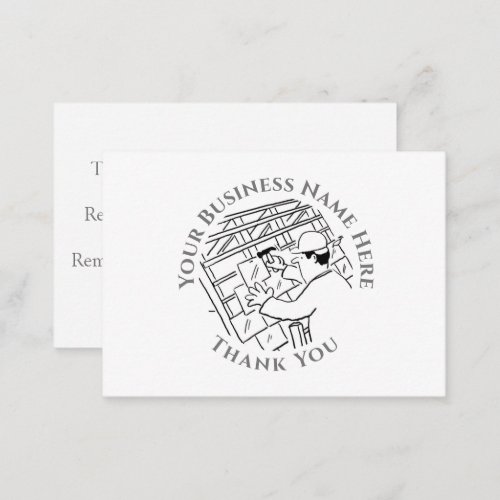 Roofer Thank You Note Card