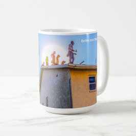 Roofers on a Roof Mug