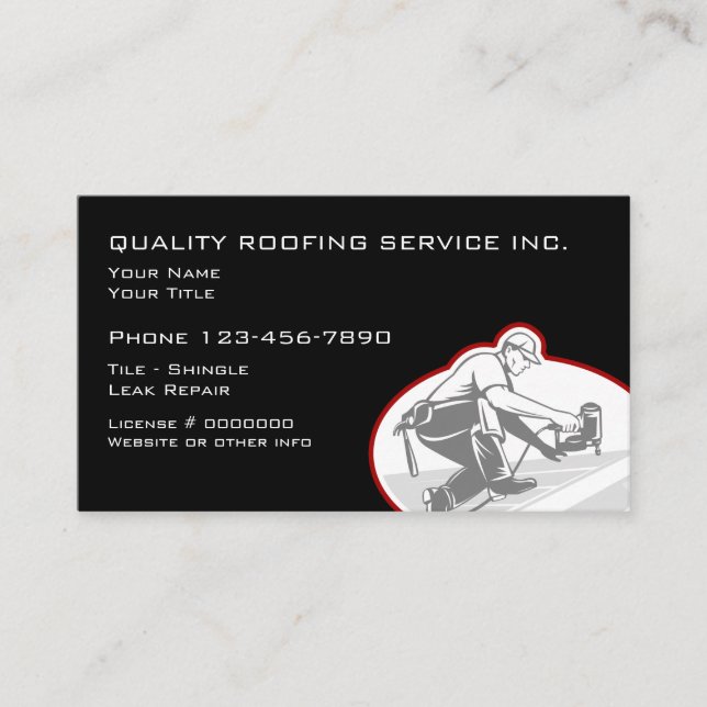 Roofing And Construction Design Business Card (Front)