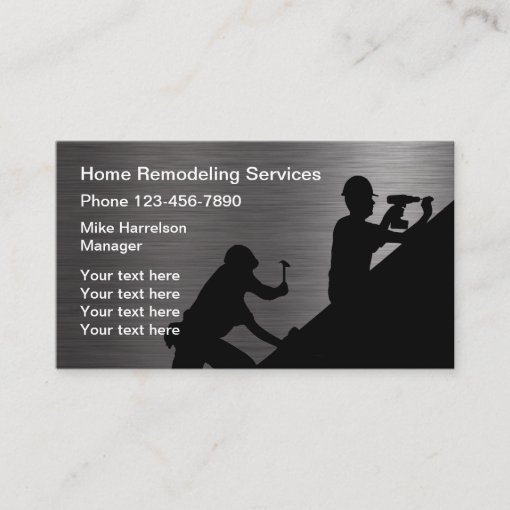 Roofing And Construction Metallic Business Card Zazzle