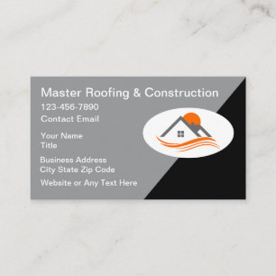 Roofing And Construction Modern Business Cards