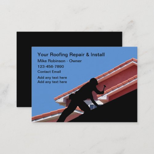 Roofing And Construction Repair Install Business Card