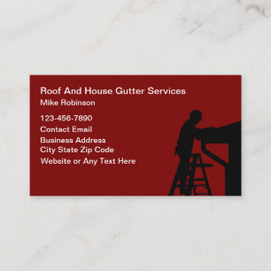 Roofing And House Gutters Theme Construction Business Card