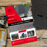 Roofing Business Red Flyer<br><div class="desc">Designed for the roofing company owner,  manager or employee.  All text and photos are 100% customizable.  This product is a great way to promote  your business and generate sales.  By 1Bizchoice (rights reserved).</div>