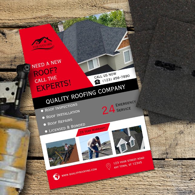 Roofing Business Red Flyer (Creator Uploaded)