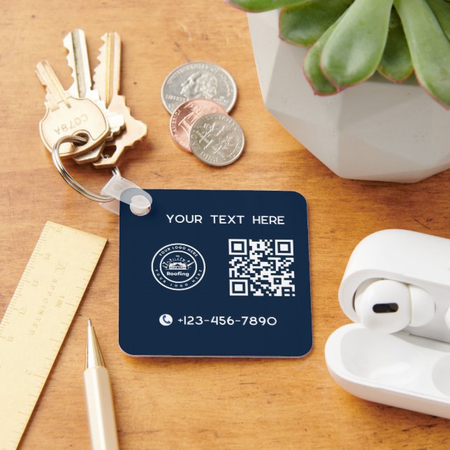 Roofing Company | Custom Logo Services Keychain (Desk)