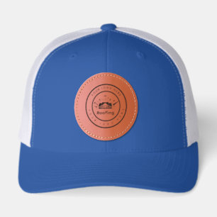 Roofing Company Custom Logo Services Leather Patch Hat