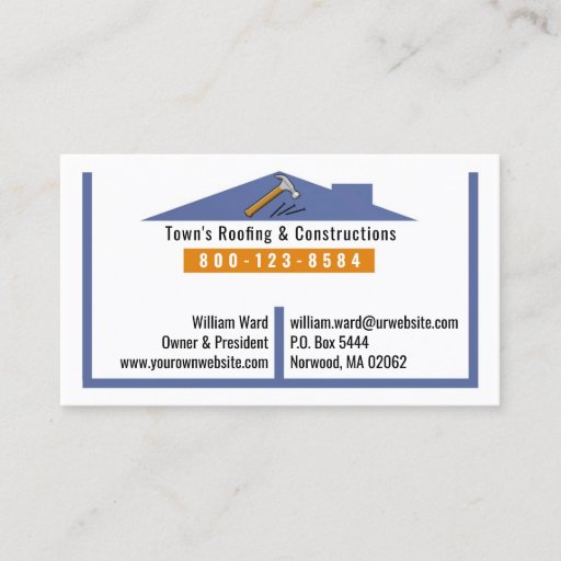 Customizable Roofing / Construction Business Card