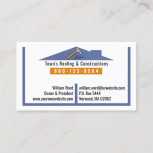 Roofing Construction Business Card Template