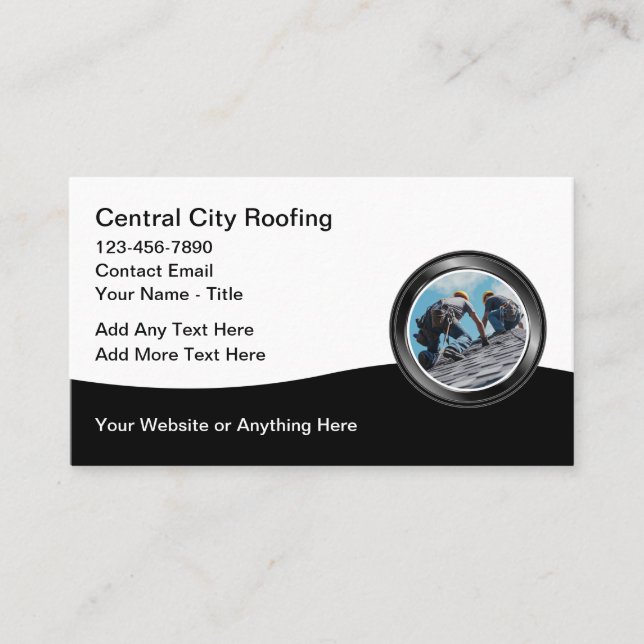 Roofing Construction Business Cards Unique Design (Front)