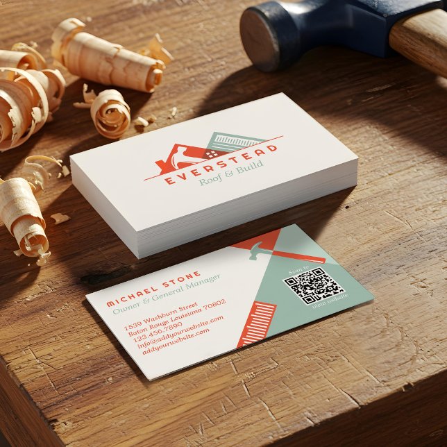 Roofing Construction Home Improvement Tools Logo Business Card (Roofing Construction Home Improvement Tools Logo Business Card)