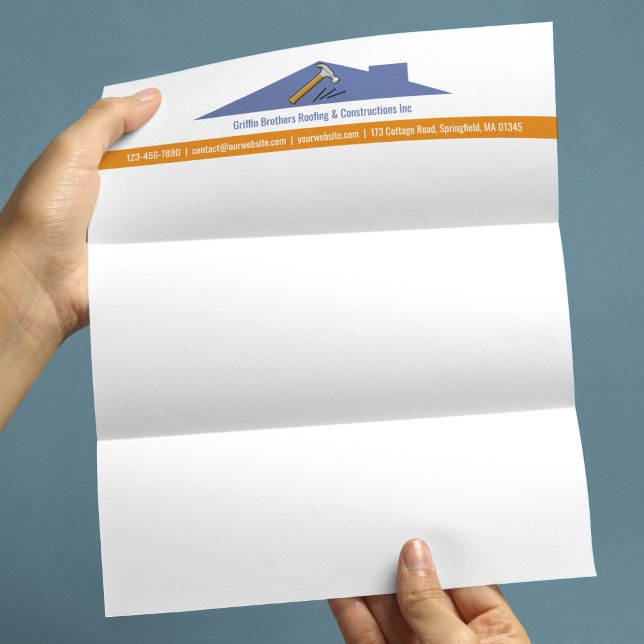 Roofing Construction Letterhead Template (Creator Uploaded)