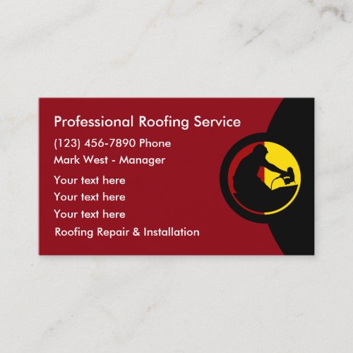 Roofing Construction Modern Unique Business Cards