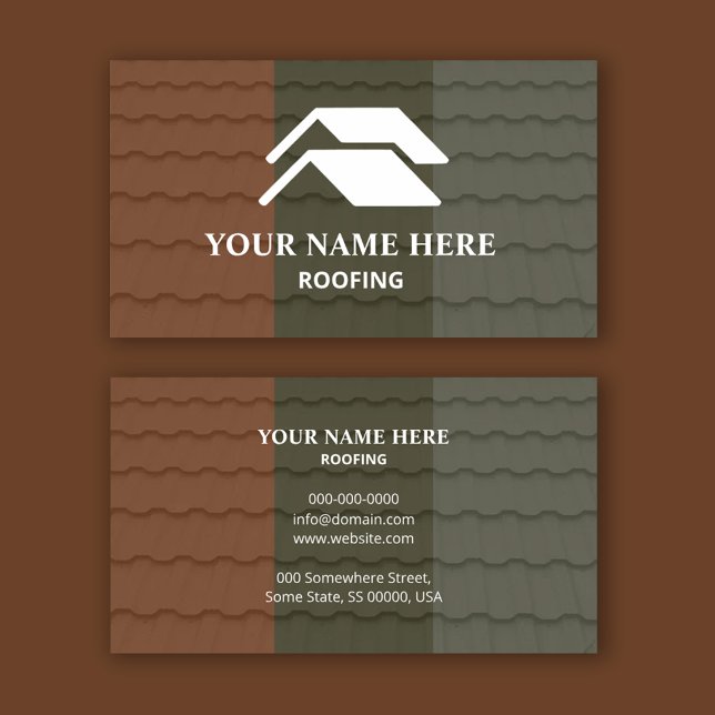 Roofing Contractor Professional Shingle Texture Business Card (Creator Uploaded)