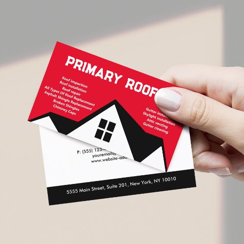 Roofing Contractor   Roofer Red Business Card