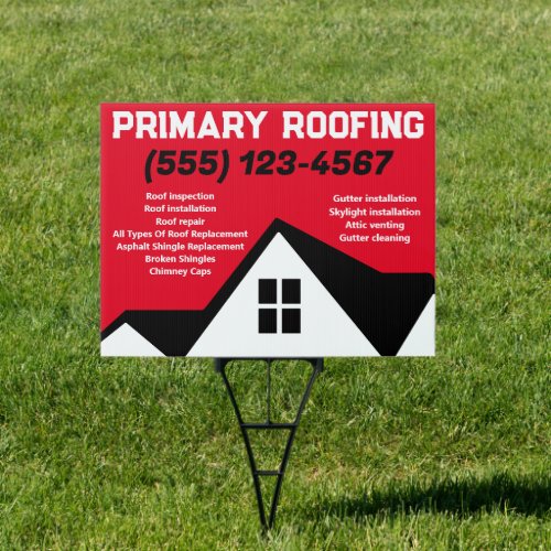 Roofing Contractor   Roofer Red Sign