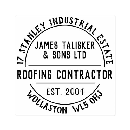 Roofing Contractor Rubber Stamp