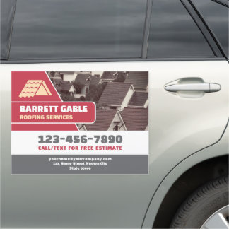 Roofing Contractor Vehicle Advertising Car Magnet