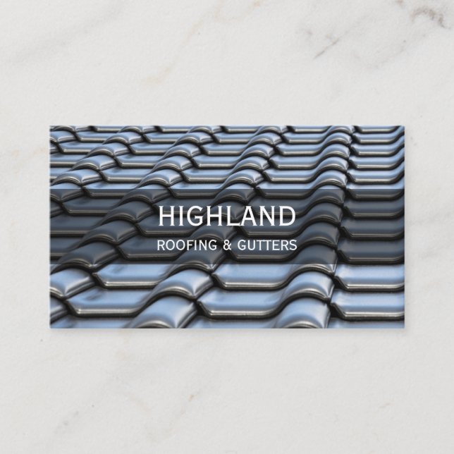 Roofing Gutters Construction Business Card (Front)