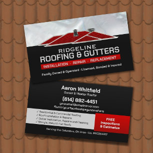 Roofing & Gutters Contractor Business Card