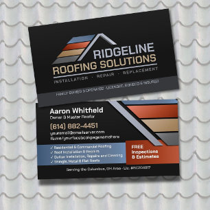 Roofing Installation Repair Replacement Business Card