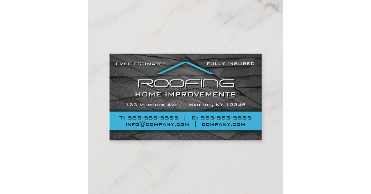 Roofing Professional Business Card Blue Zazzle