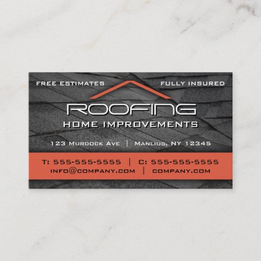 Customizable Roofing Professional Business Card Orange