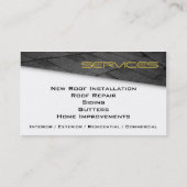 Roofing Professional Business Card Yellow (Back)