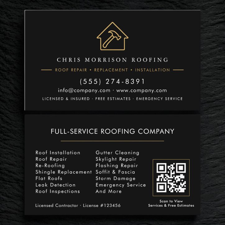 Roofing QR Code Business Card