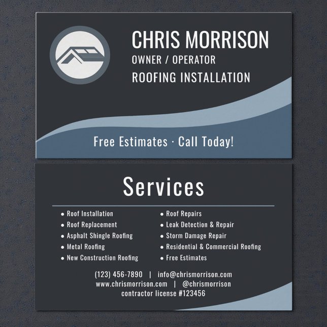 Roofing Roofer Professional Business Card (Creator Uploaded)