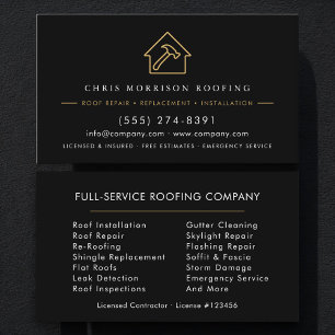Roofing Roofer Professional Services Business Card