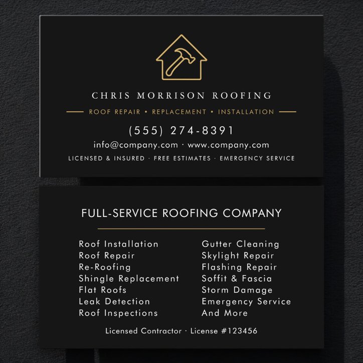 Roofing Roofer Professional Services Business Card