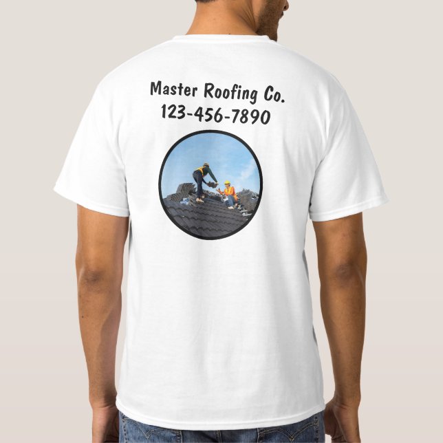 Roofing Roofer Service Employee Work Shirts (Back)