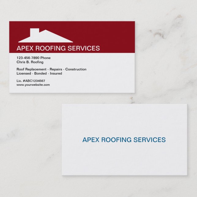 Roofing Service Business Cards (Front/Back)