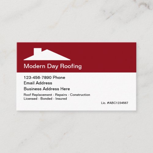 Roofing Service Modern Roof Business Cards