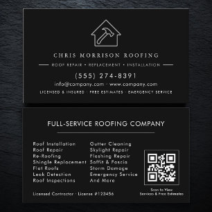 Roofing Service QR Code Business Card
