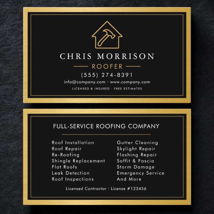 Roofing Service Roofer Professional Business Card
