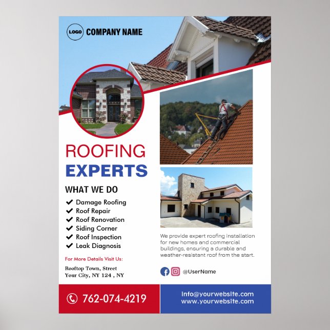 Roofing Services Custom Poster (Front)