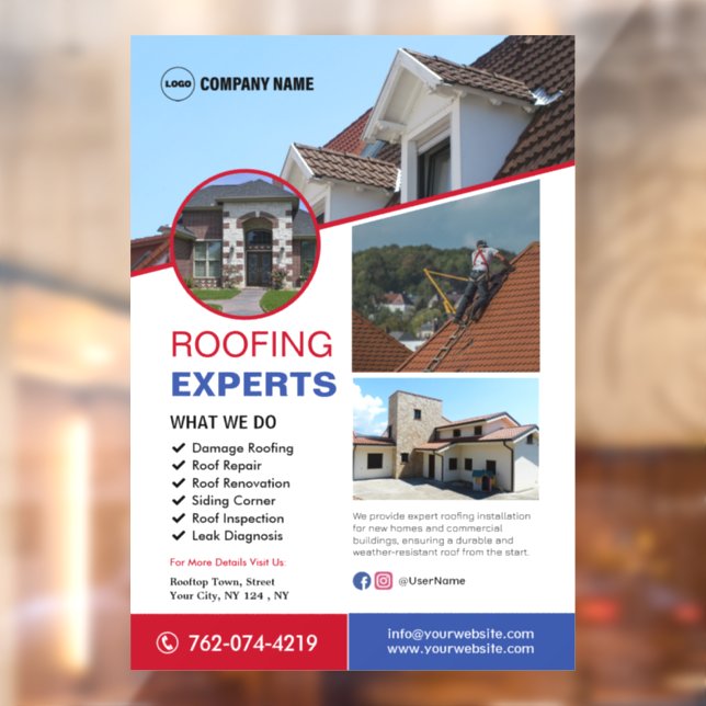 Roofing Services Custom Window Cling (Sheet 2)