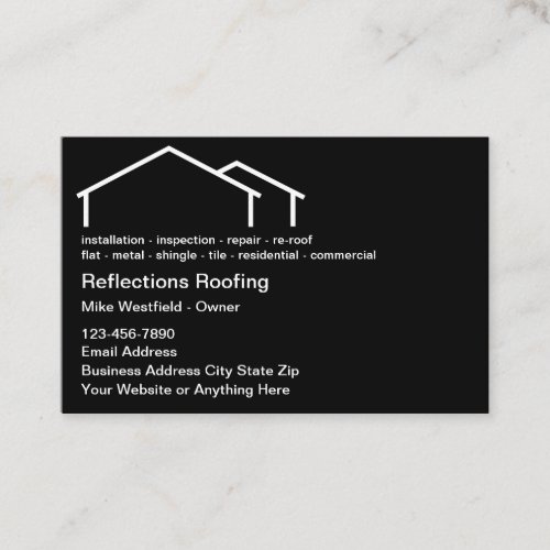 Roofing Services House Roof Symbol Business Card