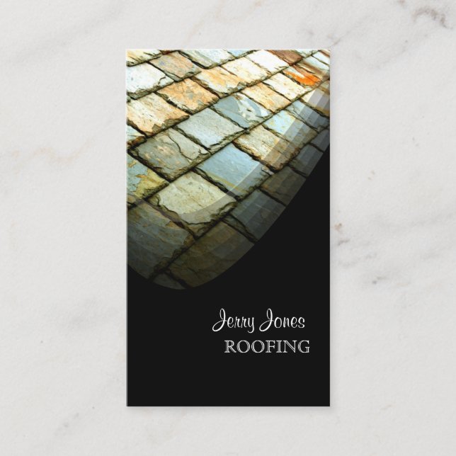 Roofing, Slate Tiles Roof, Photo Business Card (Front)