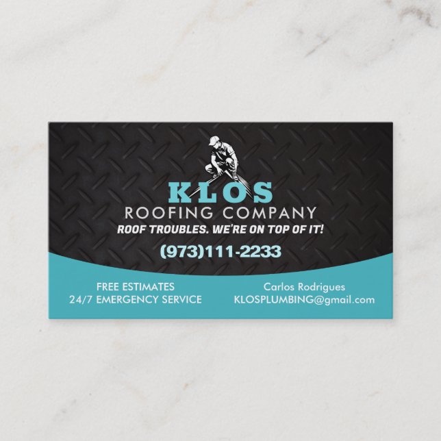 Roofing Slogans Business Card (Front)