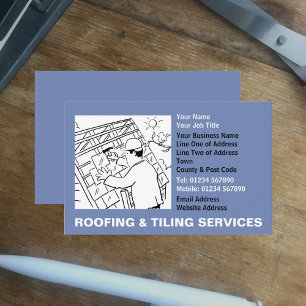 Roofing & Tiling Services Cartoon Business Card
