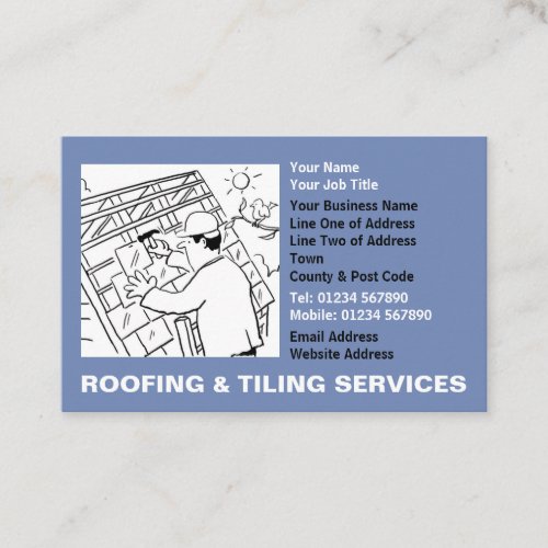 Roofing  Tiling Services Cartoon Business Card