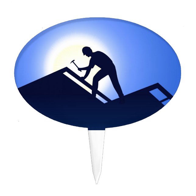 Roofing Worker Cake Topper (Front)