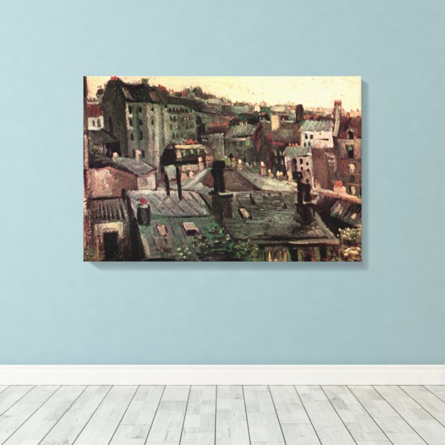 Roofs and Backs of Houses by Vincent van Gogh Canvas Print (Insitu(Wood Floor))