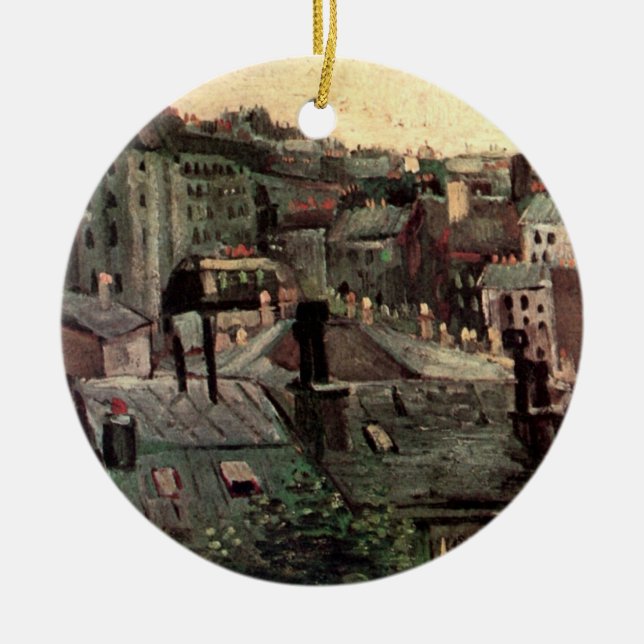Roofs and Backs of Houses by Vincent van Gogh Ceramic Ornament (Front)