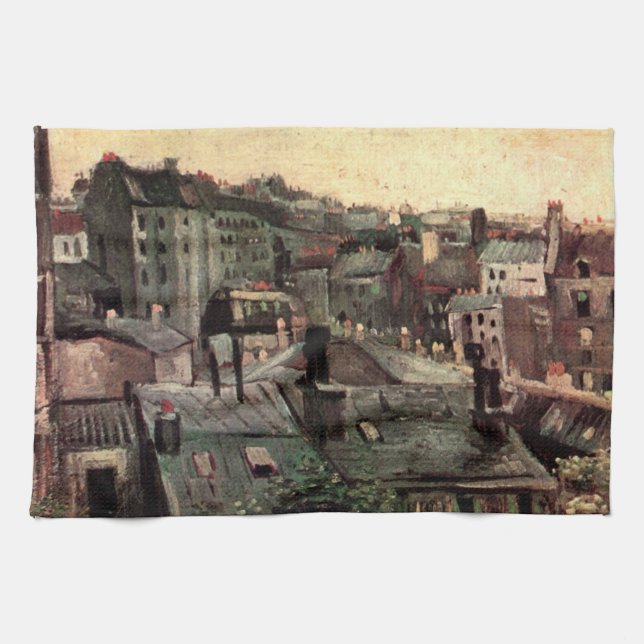 Roofs and Backs of Houses by Vincent van Gogh Kitchen Towel (Horizontal)