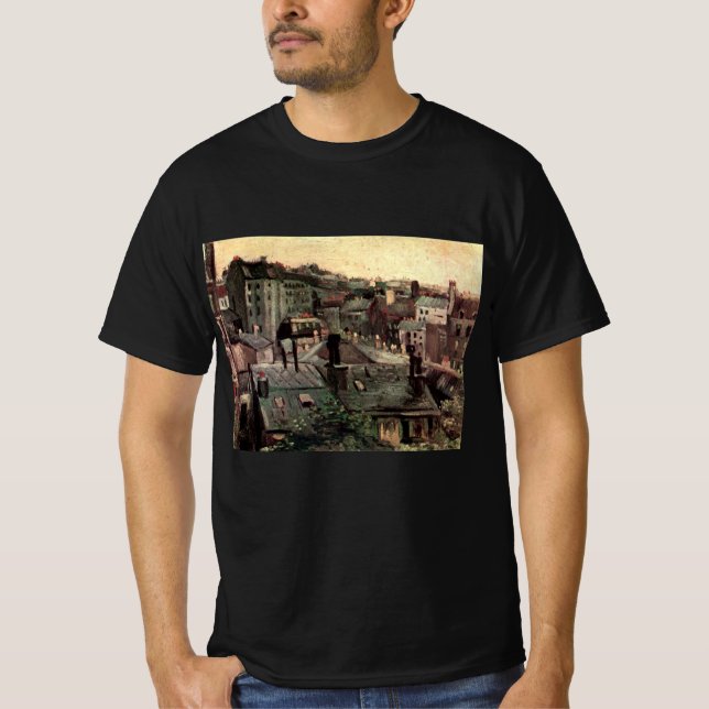 Roofs and Backs of Houses by Vincent van Gogh T-Shirt (Front)